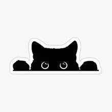 1/2/5 pièces Autocollant vinyle mignon de chat noir qui dépasse, convient pour le rétroviseur de voiture, l'ordinateur portable, la bouteille d'eau, les accessoires de voiture - A - Voir 7