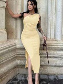 Vestidos Maxi para Mujer, Vestido Sexy Negro sin Mangas con Espalda Descubierta, Vestido Ajustado de Verano, Moda Femenina, Vestido Elegante para Fiesta y Club - Beis - Ver 4