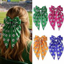Set Aksesori Rambut Motif Piala Dunia Sepak Bola 3 Buah (Bando Pita + Bando Telinga Kelinci + Ikat Rambut) - Wajib Dimiliki Penggemar Sepak Bola, Kombinasi Dekorasi Rambut Gaya Olahraga yang Modis - Aksesori rambut bertema sepak bola - View 7