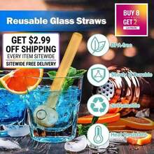 [$2.99 Shipping Included On All Items]10 PCS (Buy 8 Get 2 Free) 4-Inch Reusable Glass Straws, Short Straight Glass Drinking Straws In Clear/Mixed Colors For Cocktails & Juice - 10cm (4-inch) Multi-colored - View 6