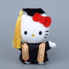 1個可愛畢業季Hello Kitty絨毛吊飾，美式畢業袍與博士帽KT貓絨毛娃娃，畢業禮物 - 彩色 - 查看 9