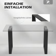 Table Legs, Set Of 2, Table Runners, Square Profile Steel Furniture Legs, For Coffee Table And Dining Table, Black, 60 X 72 Cm - 黑色 - 查看 3