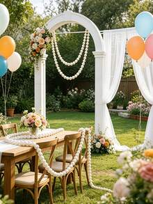 12/1 pezzo Decorazioni a palla appese bianche perla, adatte per matrimonio, festa di nascità, decorazione per addio al nubilato, con ornamenti sferici appesi, ghirlanda in plastica/tessuto adatta per soffitto, parete, evento - Eleganti palline decorative bianche, forniture per decorazione matrimonio romantico di lusso francese, decorazione per festa di compleanno, festa di laurea, decorazione per arco matrimoniale, tenda di perline per sfondo, decorazione per sfondo fotografico per festa di fidanzamento e fai da te - Bianco - Visualizzare 6