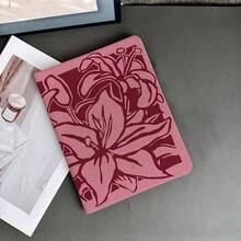 1个粉色百合印花平板电脑保护套，带笔槽，兼容iPad Air 4/5/10代智能保护套/Air 13(M3 2025)/Air 11(M3 2025)/11(A16 2025)，兼容OPPO平板电脑，兼容华为Mate平板电脑，兼容vivo平板电脑，兼容荣耀平板电脑，兼容联想小新平板电脑 - 彩色 - 查看 10