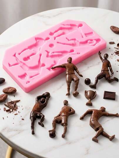 1pc Set Of Silicone Molds For Various Sports Shapes, Suitable For Decorating Sports-Themed Cakes, Chocolates, Puddings, And Candies