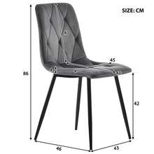 Dining Table And Chair Set (5 Pieces), Modern Hexagonal Marble Table + 4 Gray Velvet Dining Chairs To Create A Warm And Modern Restaurant - White + Black + Gray - View 10