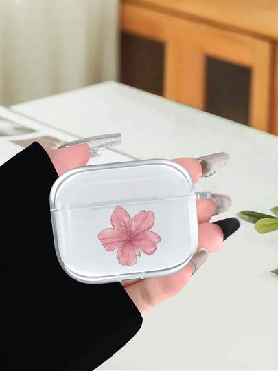 时尚百搭的个性化耳机保护套，水彩粉色花朵图案2D印花设计，创意十足，适合送给女朋友、闺蜜、妻子、爱人、阿姨、老板、姐妹、情侣、同学、老师，也可作为生日礼物或节日礼物送给自己。透明光滑的触感，全方位保护，防尘防水软壳，适用于 2/3/4/PRO/PRO2/PRO3耳机。