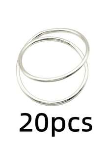 20pcs/12pcs/6pcs/4pcs/2pcs Metallic Napkin Rings - Silver - View 8
