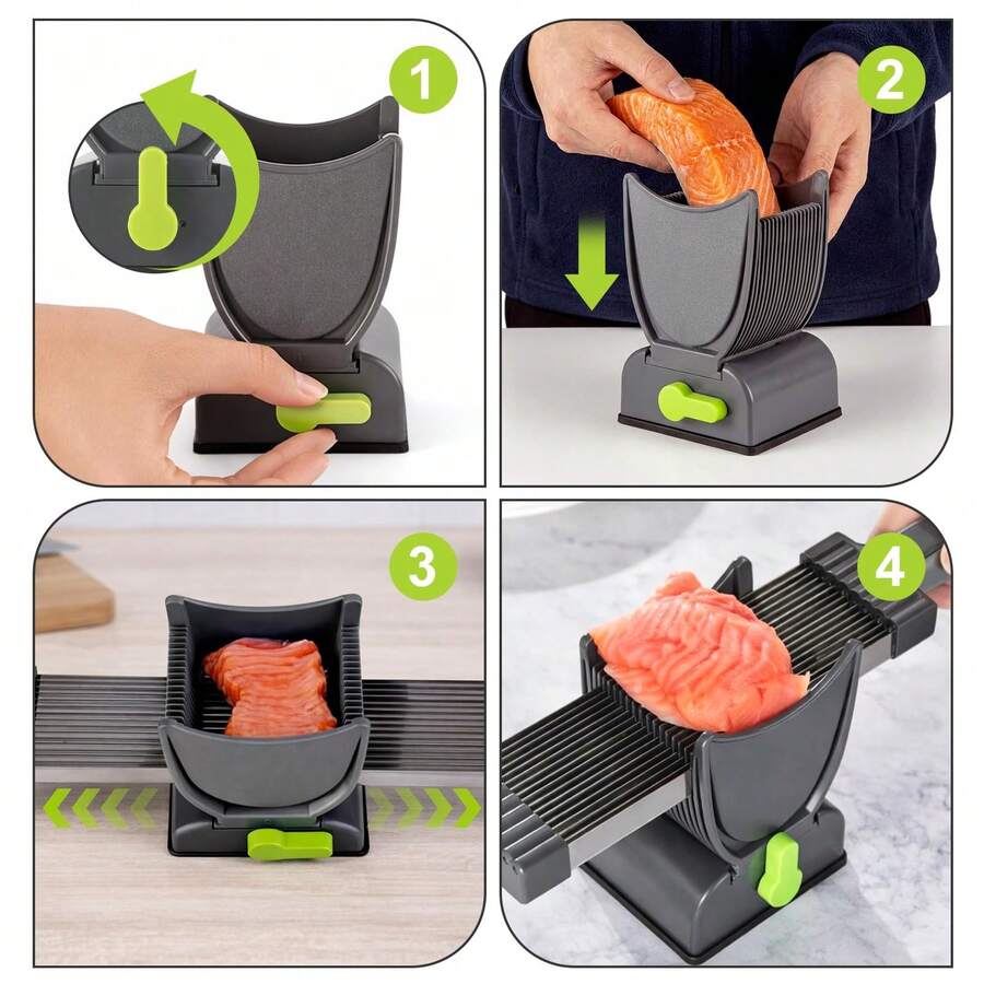Meat Slicer Cleaver Kitchen Knife Set Manual Fresh Meats Cutter Food Slicer For Beef Pork Mutton For Home Cooking BBQ Hot Pot - Grey - View 1