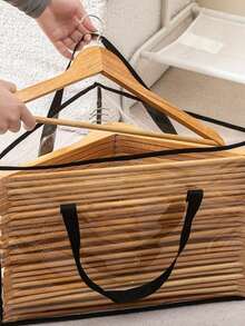 1pc Large Capacity Triangular Storage Bag, Single Hook Style Storage Bag, Clothing Storage Bag, Foldable Storage Bag, Suitable For Wardrobe Organization, Hooks And Other Items. With Handle, Ideal For Wardrobe, Tidy Laundry Room And Hook Storage. Suitable For Home Decor, Holiday Decor, Room Decor, Household Items, Bedroom Decor, Travel Essentials And Home Organization Essentials. - Multicolor - View 4