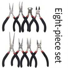 1 Set Of 8pcs Multi-Functional Mini Pliers, Forged High Carbon Steel With Plastic Handles, Suitable For Jewelry DIY, Craft Making, Small Precision Crafts, Accurate Tool Kit - Multicolor - View 7