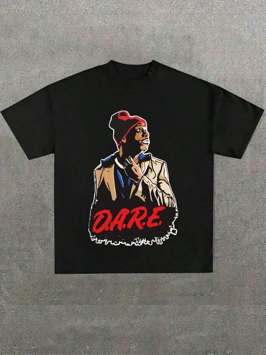 Tallas Grandes para Hombre, Tyrone Biggums D.A.R.E.Camiseta de Parodia (1 Pieza), 100% Algodón, Camiseta Casual Estampada, Cuello Redondo, Manga Corta, Camiseta de Algodón de 220g, Para Salir, Regalo, Verano, Unisex - Blanco - Ver 1