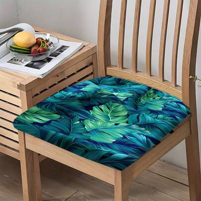 Bộ 2/4/6 vỏ đệm ghế co giãn họa tiết cây nhiệt đới, thích hợp trang trí nhà cửa, phòng khách, phòng ăn, sân vườn, khách sạn, tiệc tùng, chất liệu polyester có thể giặt, bảo vệ đệm ghế.