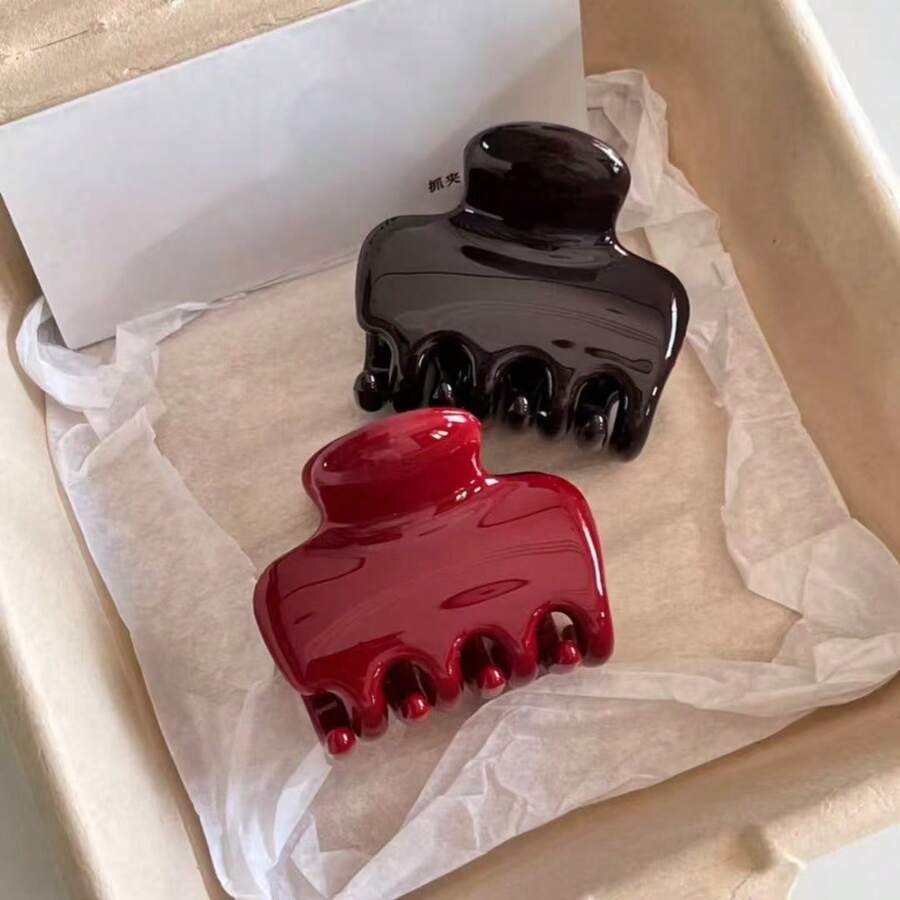 1 chiếc kẹp tóc nhỏ hình vuông kiểu retro tối giản, thanh lịch dành cho kiểu tóc buộc nửa đầu. - Nhiều màu - Xem 1