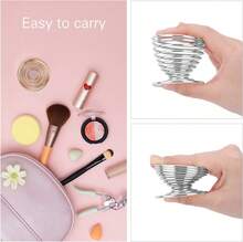 Luxspire Beauty Sponge Blender Holder, Makeup Blender Stand, Makeup Powder Puff Beauty Tool Dryer Drying Rack Egg Powder Puff Display Stand, Silver, 2 Pack - ColorB - 查看 5