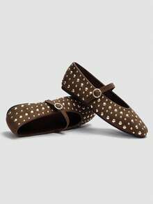 ADAMUMU Early Spring New Women's Comfortable Sequin Flat Shoes, Cute For Daily Wear, Holiday And Spring - Brown - View 2