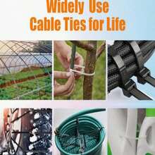 100pcs Nylon Cable Ties, Self-Locking Cable Ties With Safety Lock, High Tensile Strength, Durable Heavy Duty Fixing Straps, Multi-Purpose Organizing Ropes, Suitable For Home, Garden, Garage, Workshop, Cable Management - A - View 2
