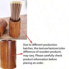 1pc Minimalist Wooden Utensil Holder, Suitable For Storing Chopsticks, Spoons, Various Tableware, Stationery In Kitchen, On Dining Table, Great Gift - Khaki - View 7