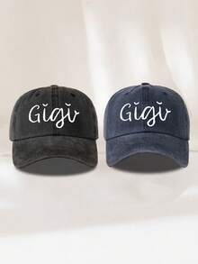 1顶“GIGI”印花装饰棒球帽，可水洗，适合日常佩戴、户外旅行和送礼，夏季、沙滩、节日、假日等场合皆宜。 - 彩色 - 查看 15