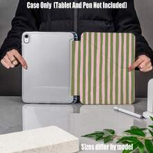 Vertical Striped Y-Fold High Transparency Acrylic Protective Case With Pen Slot. Suitable For IPad, 5/6Pro, 7Pro, SE/Pro; MatePad Full Size, Honor V9/X9/GTPro Full Series; S6Lite/S7/S8/S9/S10/A8/A9 Full Series Tablet Protective Case. - Multicolor - View 8