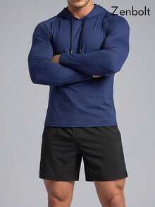 Áo nỉ dài tay có mũ trùm đầu Zenbolt dành cho nam, dáng regular fit, có dây rút điều chỉnh, thích hợp cho các hoạt động hàng ngày, du lịch, thư giãn và những buổi đi chơi thường nhật. - Màu xanh hải quân - Xem 3