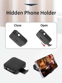 Durcord 4-In-1 Multi-Functional Compact Square Extendable Phone Stand With Charging Cable, Classic Minimalist Style In Black And White, Car Accessories/Travel Essentials/Phone Charger,Type-C Fast Charging Extendable Phone Stand With Fast Charging Data Cable With Apple 17/16/15 Pro Max Pro, Notebook Computer, Pro 12.9/11, Air 4/5, Mini 6, Compatible With Huawei,Compatible With Samsung - Multicolor - View 2