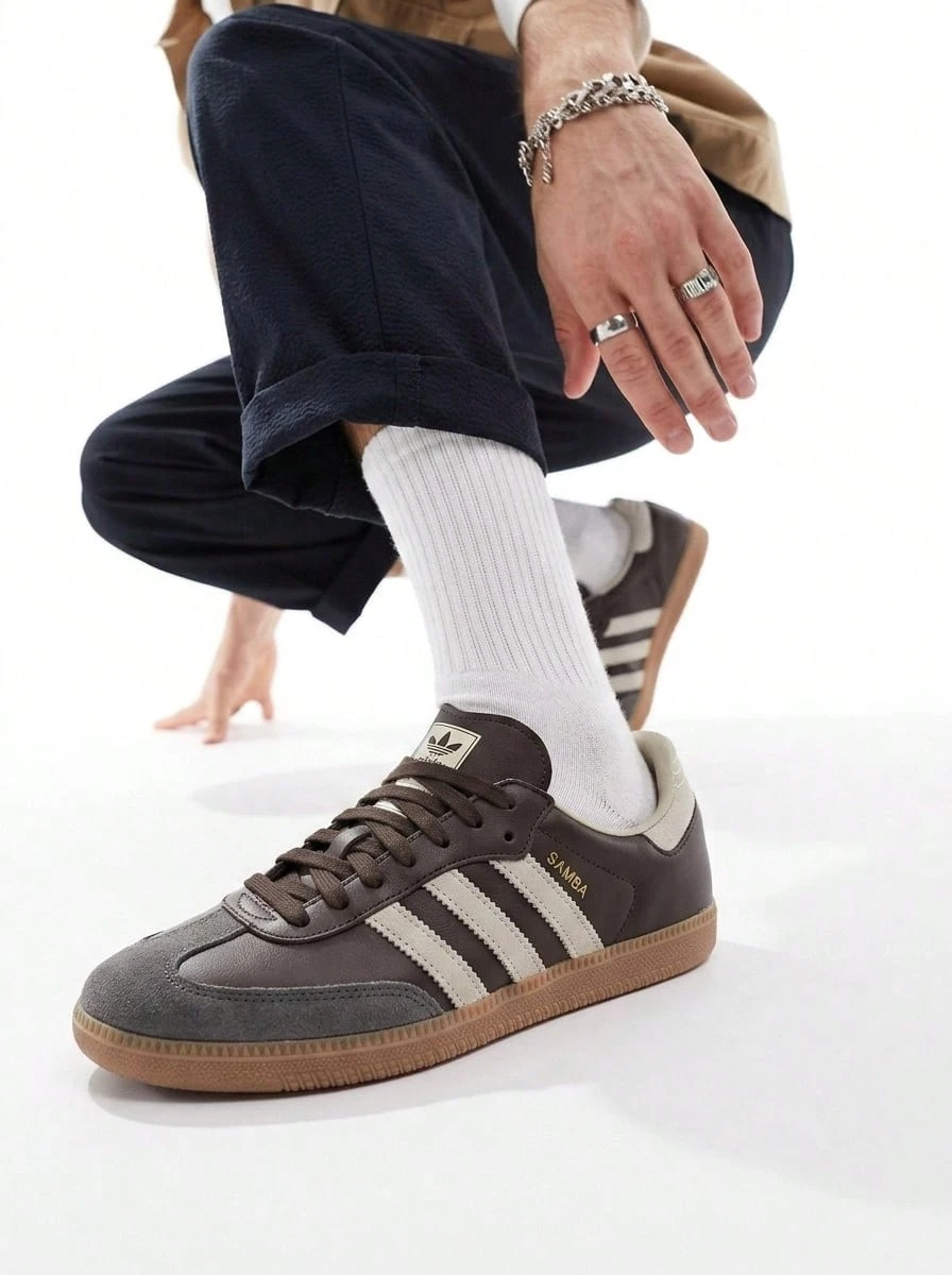 Samba OG Men's Sneakers Brown/Putty Grey/Gold Metallic ID1481 - Brown/PuttyGrey/GoldMetallic - View 1