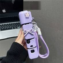 适用于 Pocket 3 相机的硅胶软壳，紫色蝴蝶结和星星挂绳设计 - 查看 2