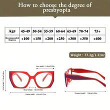 1-Piece Fashionable And New Bright-Colored Women's High-End Reading Glasses, With Color Combinations That Make Your Wear More Stylish. They Enhance Your Everyday Look And Look Sophisticated Even Without Makeup. Available In Various Prescription Options, A Must-Have Holidays - 黑色 - 查看 4