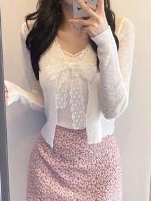 Women Cardigans - สีขาว - ดู 2