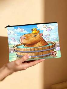 Túi đựng mỹ phẩm in hình chuột lang nước dễ thương, túi đựng đồ có khóa kéo hình chuột lang nước ngộ nghĩnh. - Nhiều màu - Xem 4