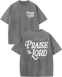 100% Cotton Christian Jesus Shirts For Men Religious Praise The Lord Bible Verse Shirt Oversized Graphic Tees Acid Wash Tshirt- Unisex Women's & Men - 灰色 - 查看 1