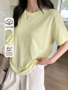 Camiseta con gráfico de letra - Amarillo - Ver 11