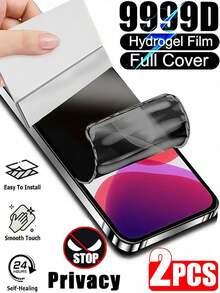 2 Stück Anti-Spionage Hydrogel Displayschutzfolie mit Vollflächenabdeckung, explosionsgeschützt und kratzfest, Datenschutz für Büro/U-Bahn, kompatibel mit iPhone 17 Pro Max 16 15 14 Plus 13 12 11 Serie, selbstreparierender weicher Schutzfilm ohne Glas - Schwarz - Übersicht 29