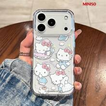 Sanrio Hello Kitty 素描透明手機殼，適用於 iPhone 18 Pro/18 Pro Max/17/17 Pro/17 Pro Max/17 Air/16/15/14/13/12/11/X 系列，iPhone 18 Pro Max 手機殼、iPhone 18 Pro 手機殼、iPhone 17 手機殼，女友理想禮物，適合動漫迷 - 無色 - 查看 6