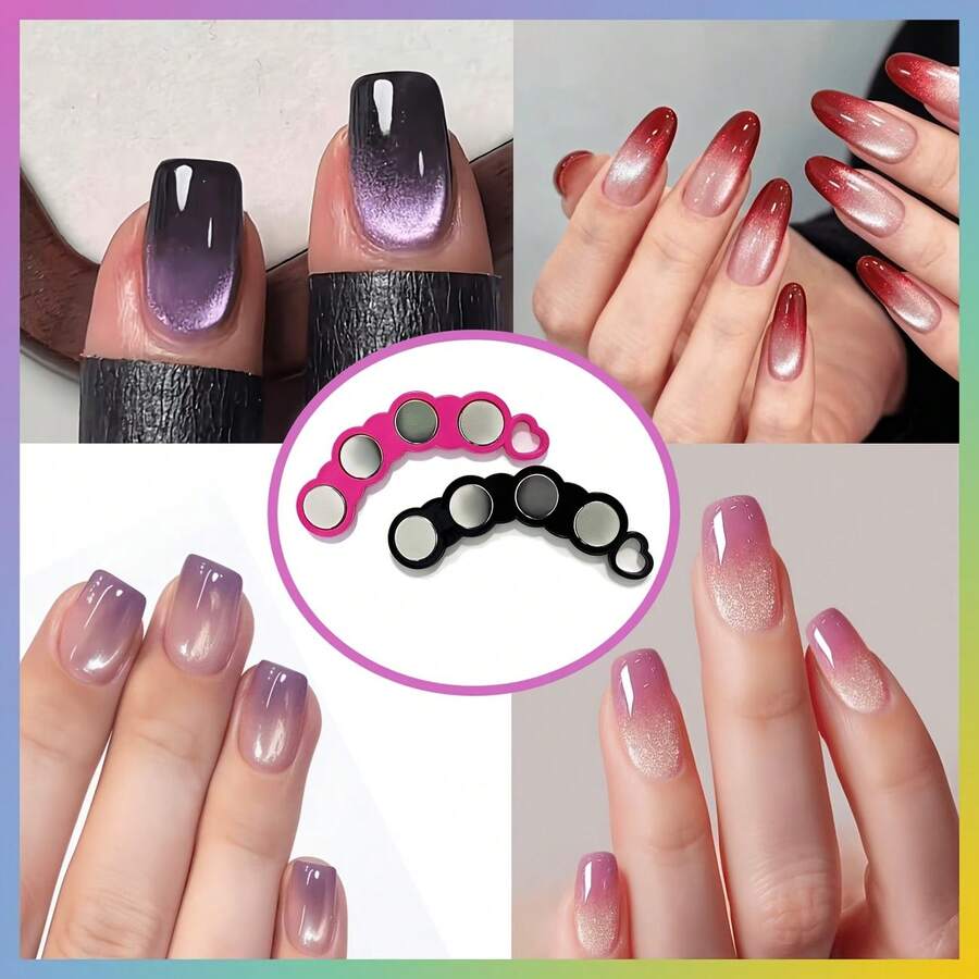 Super Strong Magnetic Cat Eye Magnet For Nail Art, Multi-Functional Magnet For Cat Eye Nail Polish & Gel, Gradient Effect - Multicolor - View 1