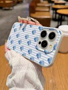 1pc Striped Starfish Pattern, Large Hole Leather Texture Beige Anti-Drop Phone Protective Case, TPU Material, Can Be Given As Holiday Gift, Suitable Compatible With Apple IPhone XS/XS Max/XR/11/12/13/14/15/16 Pro/Pro Max/14/15/16 Plus/17, Unisex, Samsung S26/S25/S24/S23/S22/S26 Ultra/A36/A56/M15/F15/S21 Ultra/S30 Ultra - Multicolor - View 3