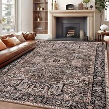 Living Room Bedroom Large Rug, Vintage Low Pile Carpet |   Soft Machine Washable Indoor Home Decor For Dining Room Office - DT nhiều màu - Xem 1