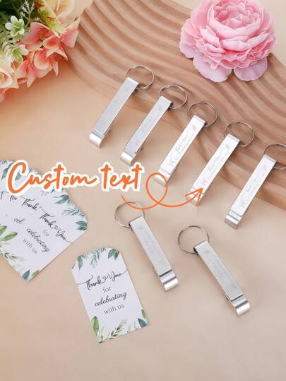 Personalized Custom Silver Bottle Opener Keychain, Customizable Name/Text/Logo, DIY Aluminum Alloy Beer Bottle Opener, Personalized Claw Bottle Opener Keychain, Portable Compact Split Key Ring, Hard And Wear-Resistant, Suitable For Soda, Canned Drinks, Beer, Soda Water, Etc., Ideal For Home Decor, Camping Picnics, Bars, Housewarming, Weddings, Anniversaries, Birthday Parties, Family Gatherings, And More, The Best Choice For Him.
