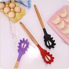 Pinzas de silicona para pasta, colador de olla, cuchara escurridora de pasta antiadherente, utensilios de cocina - Multicolor - Ver 4