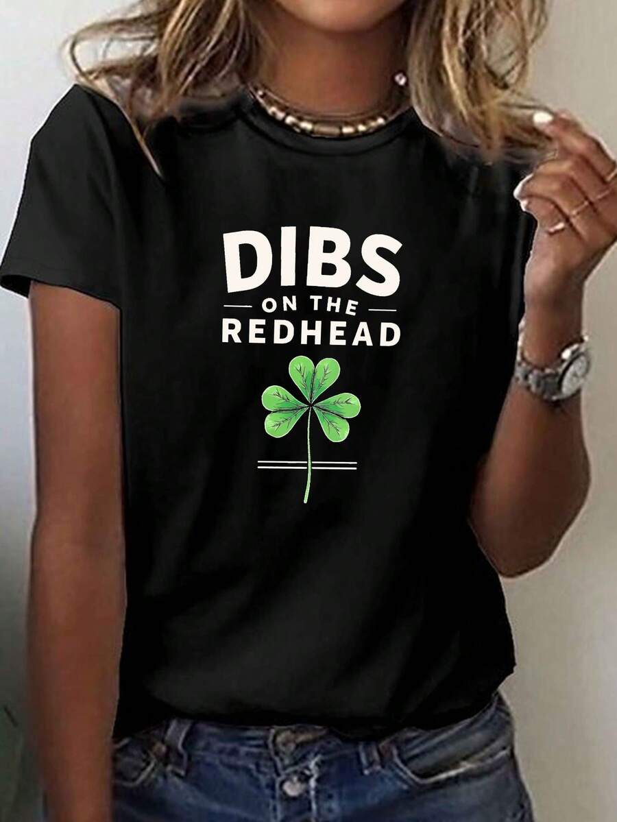 Camiseta de cuello de tripulación de manga corta con estampado que reclama el pelo rojo, perfecta para primavera y verano, diseñada para mujeres