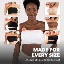 [Free Shipping]  Truekind Convertible Strapless Bandeau Bra With Wireless Comfort, Anti-Slip Grip & Removable Straps - White - View 5