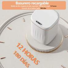 Bote de Basura Inteligente para Cocina 20 litrosCubo de Basura Automático con Sensor Esterilizable por rayos UV y Recargable para Cocina Oficina Sala Retrete Recámara Blanco - Blanco - Ver 8
