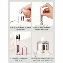 5Pcs Perfume Refillable Bottle Spray Bottling Dispenser Mini Portable Empty Liquid Container Travel Travel Essentials Travel Organizer For Beach Summer Vacation Back To School School Supplies Holiday Camping Holiday Essentials Accessories Perfume For Women Perfume For Men Perfume Beach Bottle - 彩色 - 查看 3
