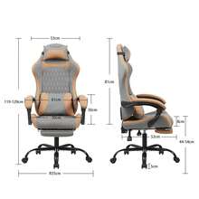 Ergonomic Gaming Chair, Computer Chair, Luxury Office Chair - Gray + Brown - View 13