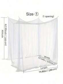 1pc Polyester Mesh Canopy Bed Cover, Portable Summer Mosquito Net, Suitable For Patio, Porch, Camping And Bedroom Decor, Lightweight And Breathable Design, Easy To Install Mosquito Net, Summer Bedding Accessory - Pink - View 3