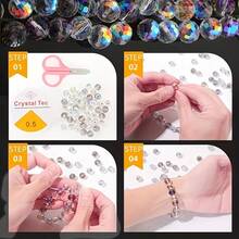 400pcs/10 Compartments Colorful Diamond Cut Crystal, DIY Necklace, Bracelet, Earring, Hair Accessory Making Kit - Multicolor - View 3