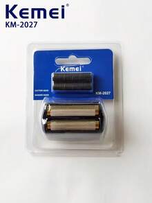 Kemei KM-2026 KM-2027 电动剃须刀替换刀头，原装替换刀头，往复式电动剃须刀刀网及刀片替换套装 - 黑色 - 查看 4