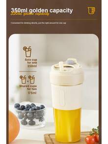 Blender Portabel, Gelas Juicer Ukuran Pribadi, Blender Buah Nirkabel Isi Ulang, Cocok untuk Rumah, Perjalanan, Berkemah, dan Aktivitas Luar Ruangan - 350 ml - View 8