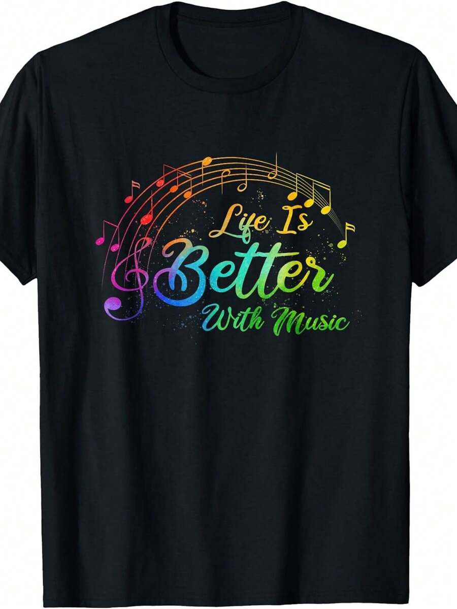 Tamaño más, camiseta pura de las mujeres, cuello redondo, 0XL-5XL, camiseta del festival, vida debido a la música y hermosa música músicos camiseta